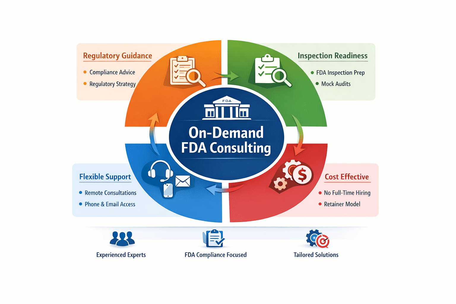 On-Demand FDA Consulting Image FDA consulting services provided by former FDA investigators and compliance experts